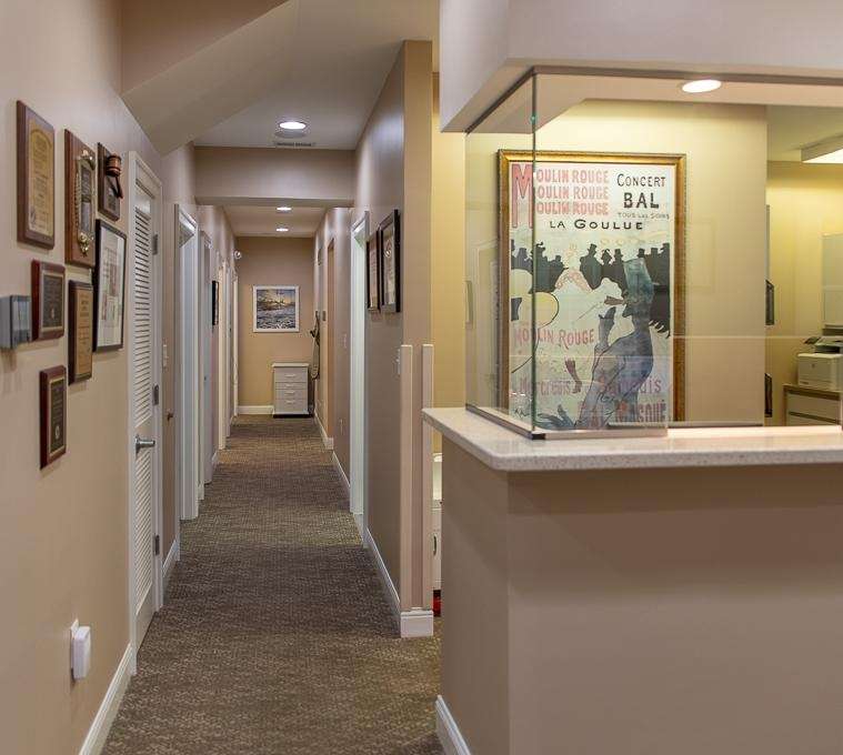 Hallway of dental exam area